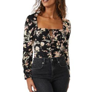 NWT Free People Hilary Top Black Combo Size XL
